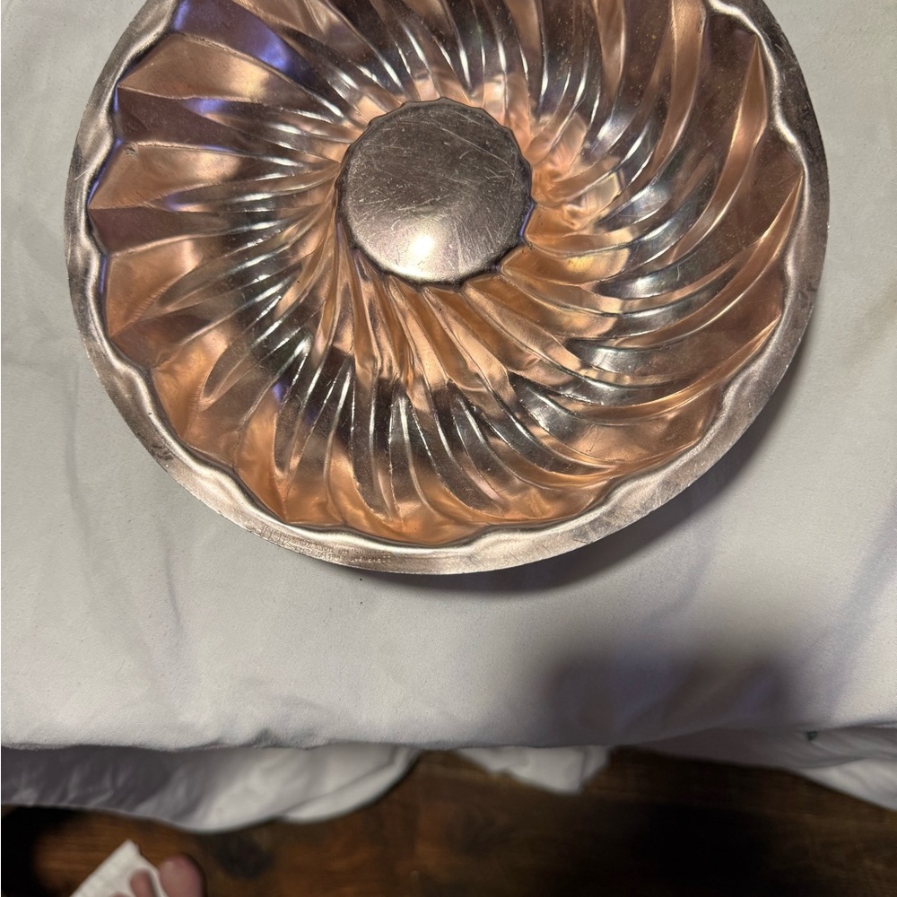 Vintage Copper and Silver Swirl Mold Jello